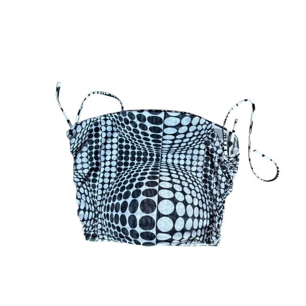 Women's Black & White See Thru Tube Top - Picture 5 of 5